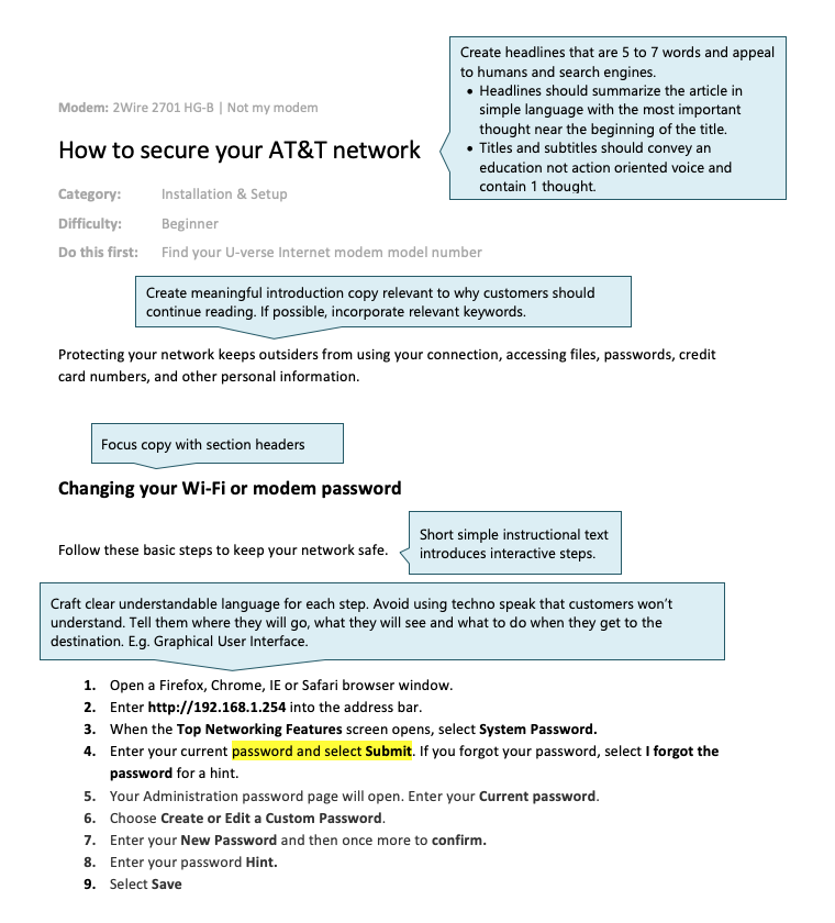 Content structure optimized for scanning and SEO